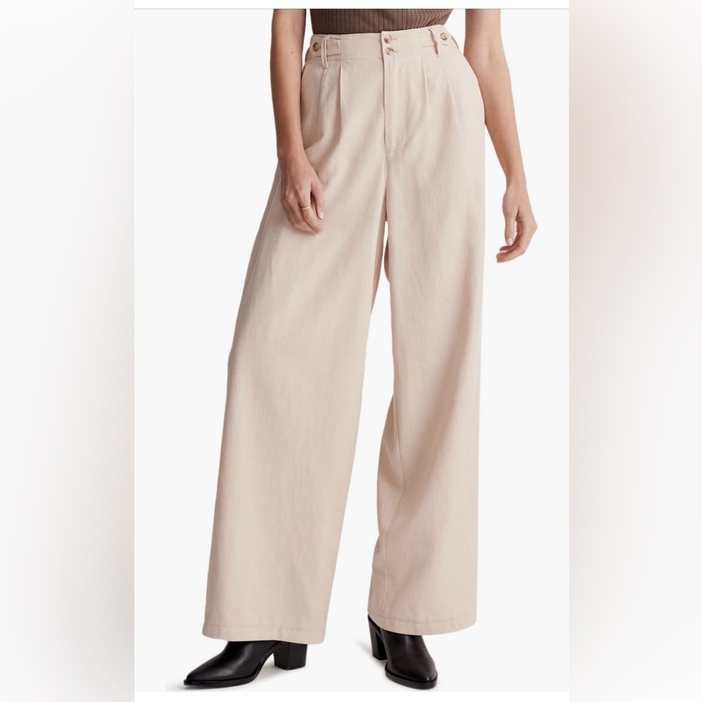 Madewell Harlow Tan Wide Leg Pants High Waisted